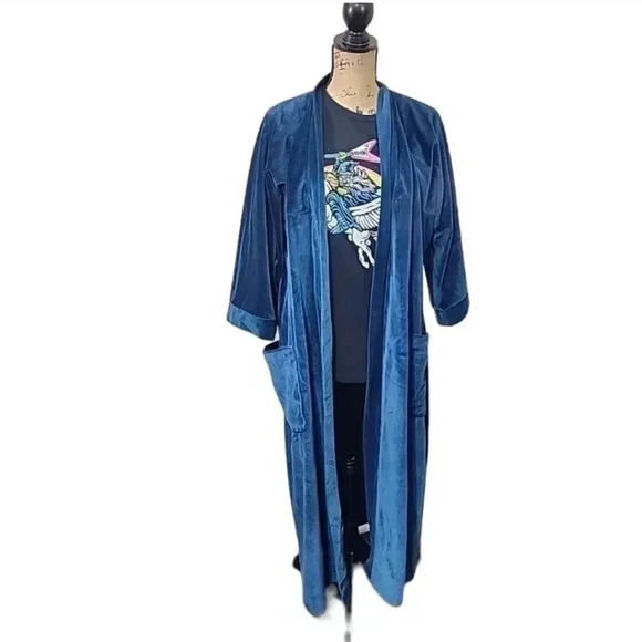 CHRISTIAN Dior Vintage Blue Robe - Picture 6 of 10